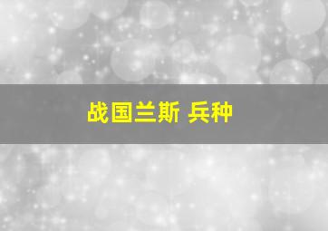 战国兰斯 兵种